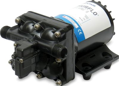Shurflo 4138-131-E65 Aqua King II Black 55 PSI 3 GPM Automatic Fresh Water Pump 8 1/8" x 5" 4