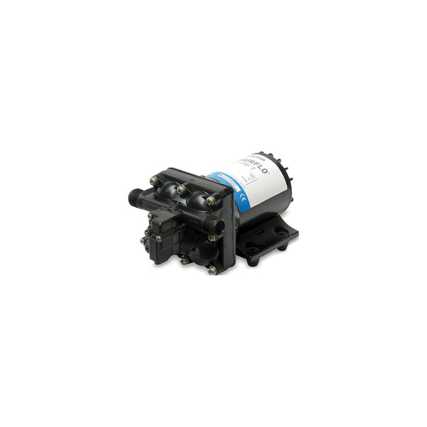 Shurflo 4128-110-E04 Aqua King II Black 30 PSI 12V 2 GPM 3.5 Amp Automatic Fresh Water Pump 8 1/8" x 5" 4
