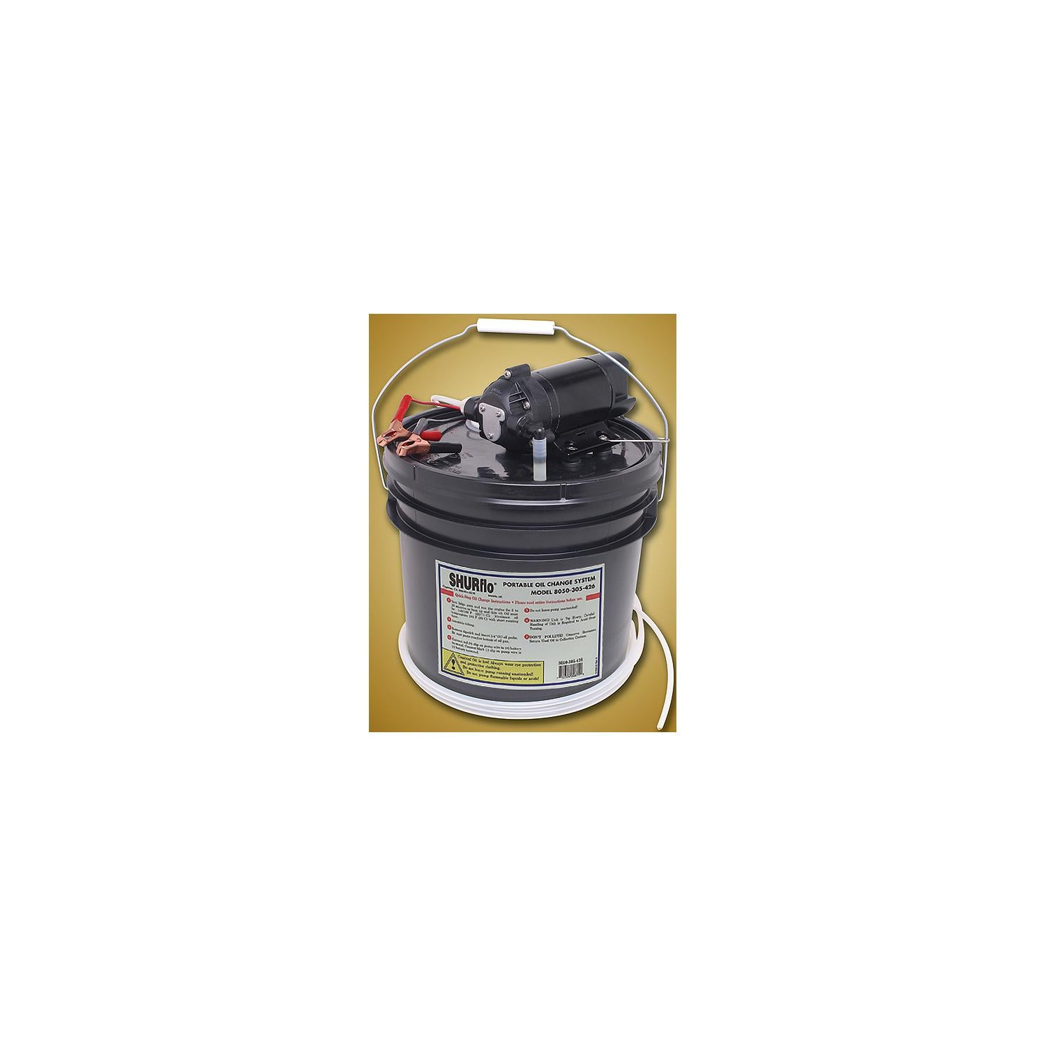 Shurflo 8050-305-426 SHURFLO 1.5 GPM Oil Change/Winterizing System 12VDC (Includes 8' Cable With Battery Clips, Hose Kit, and 3.5 Gallon Container)