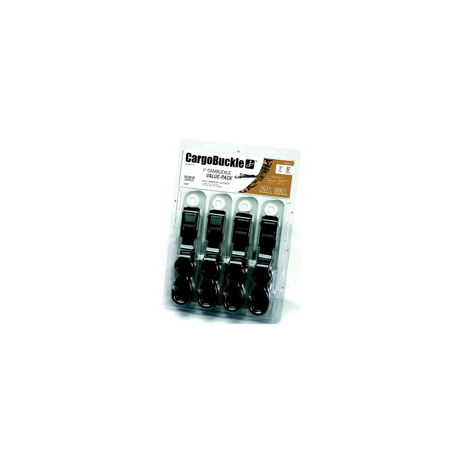BoatBuckle F12637 CargoBuckle Cam Buckle Tie-Down Value Pack 1