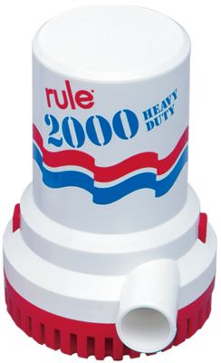 Rule 10-6UL 2000GPH High Capacity Bilge Pump UL Listed With 6' Leads, 12V