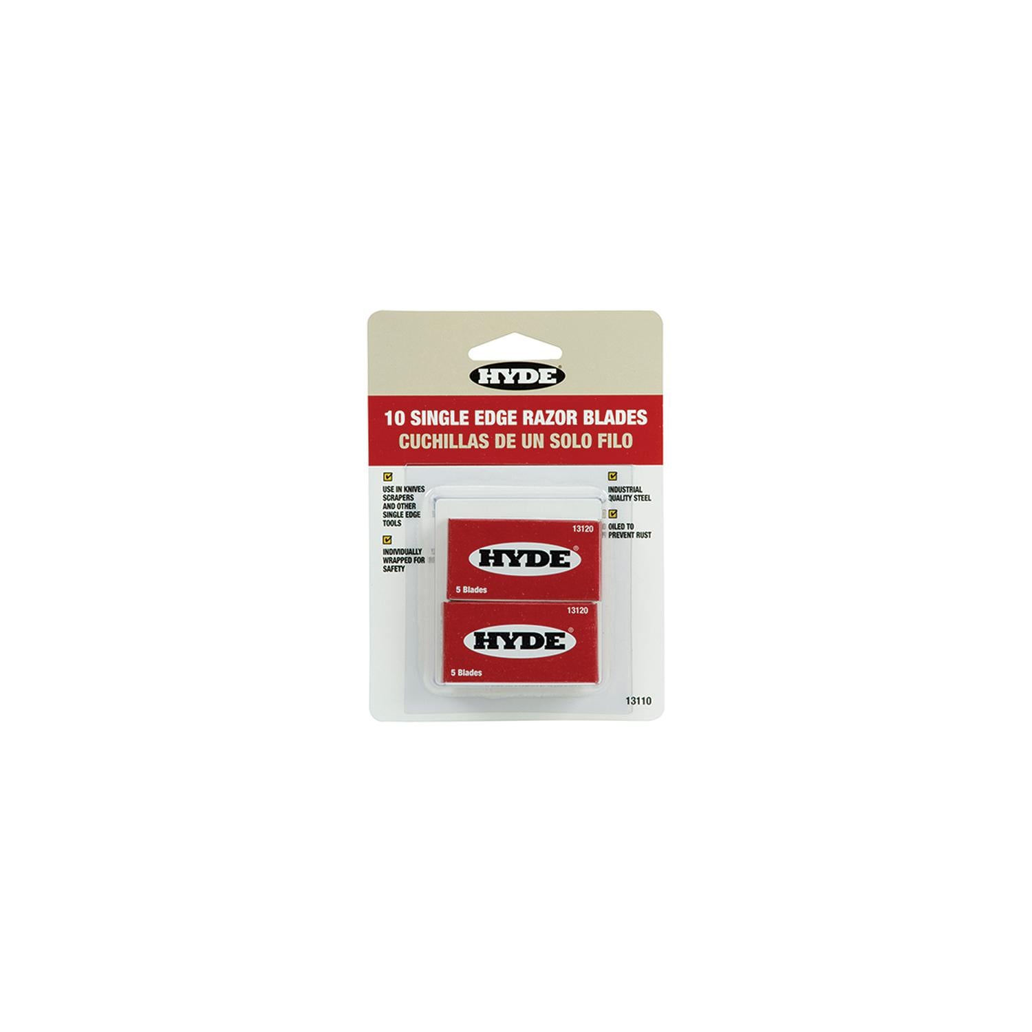 Hyde Tools 13110 Single Edge Razor Blades, 10ea