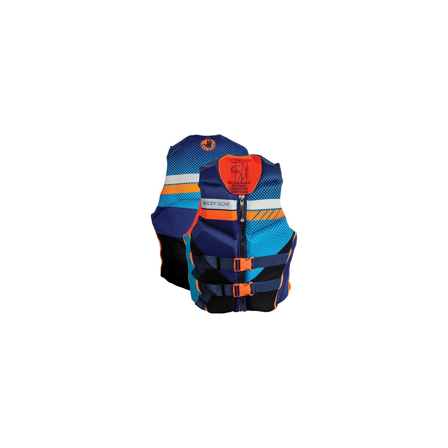 Body Glove Vests 23224BLUORGM Mens Phantom Evoprene Vest, Blue/Orange, Medium