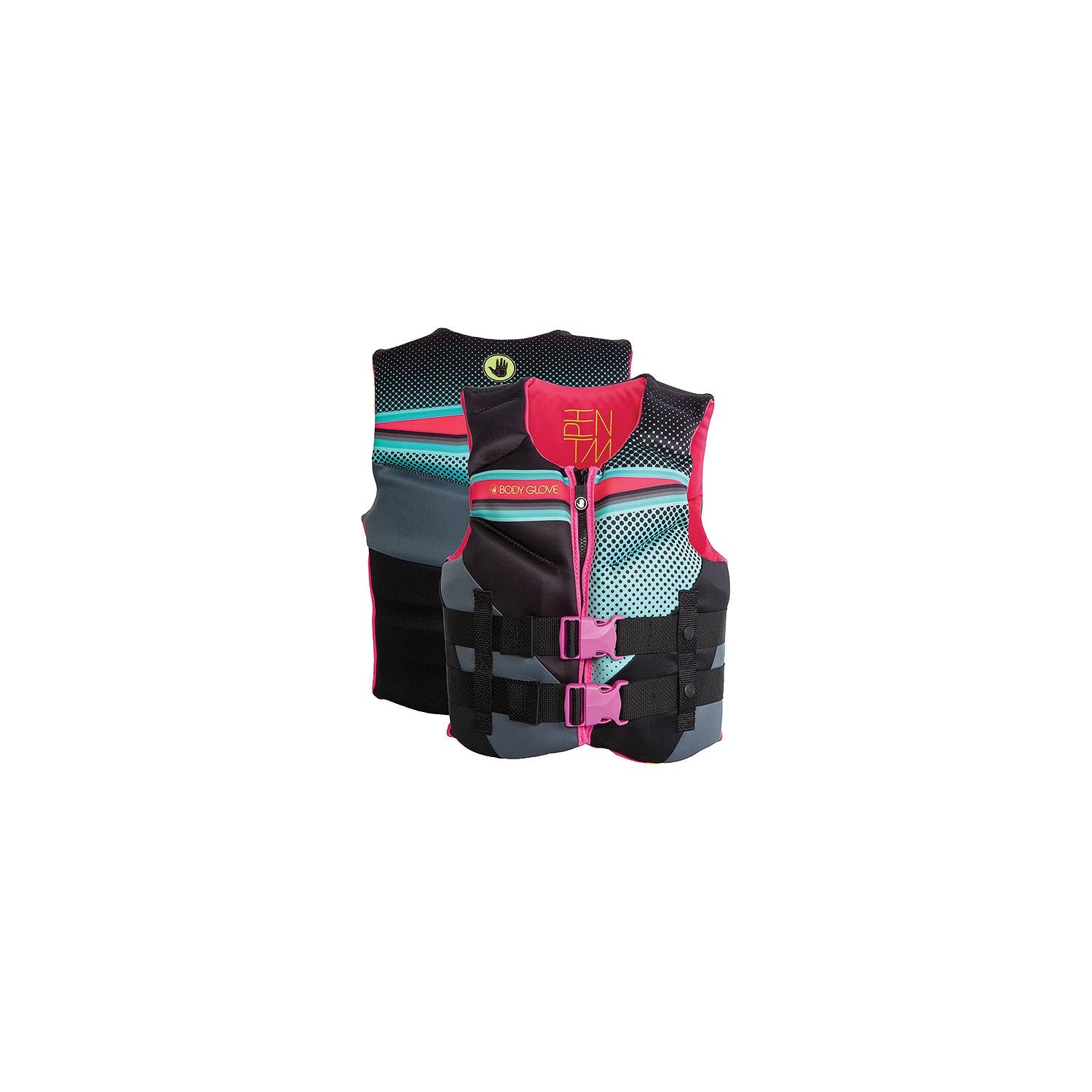 Body Glove Vests 23324YAQUPNK Youth Phantom Evoprene Vest, Aqua/Pink