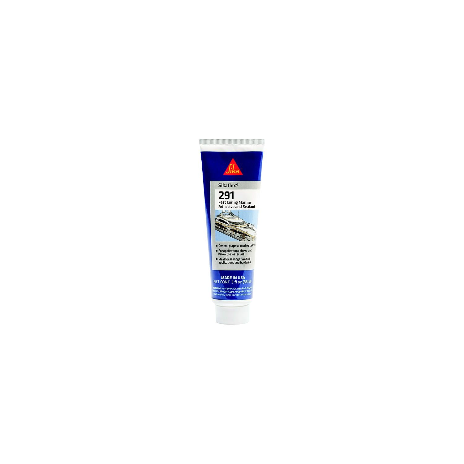 Sikaflex 610568 SikaflexÂ® 291 Marine Polyurethane Adhesive / Sealant, White, 3 oz. Tube