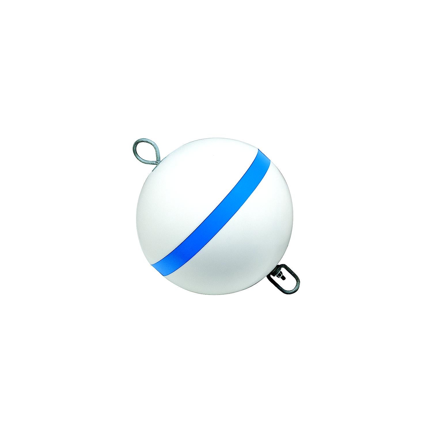 Taylor Made Products 22170 Traditional Sur-Moor Mooring Buoy - White With Blue Reflective Striping