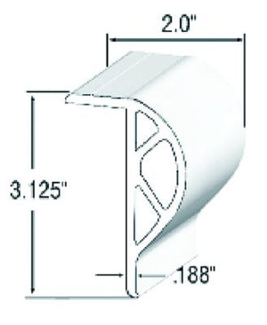 Taylor Made Products 45970 ClearVue Commercial P-Shape 10' Vinyl Dock Edging