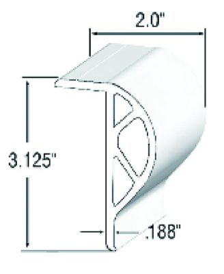 Taylor Made Products 45970 ClearVue Commercial P-Shape 10' Vinyl Dock Edging