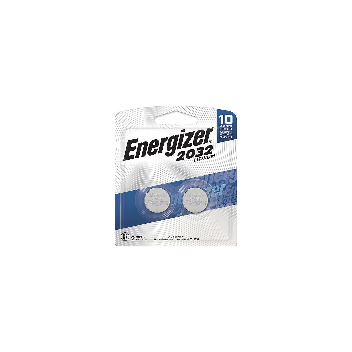 Eveready Battery 2032BP-2 Energizer 2032BP2 2032 Lithium Coin 3V Batteries, 2/pk