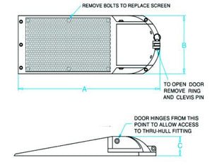 Groco APHS-3000-1 APHS30001 APHS Series External Hull Strainer w/Access Door