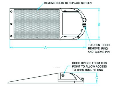 Groco APHS-3000-1 APHS30001 APHS Series External Hull Strainer w/Access Door