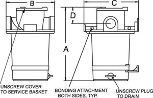 Groco ARG-1000-P ARG Bronze Strainer With Plastic Basket