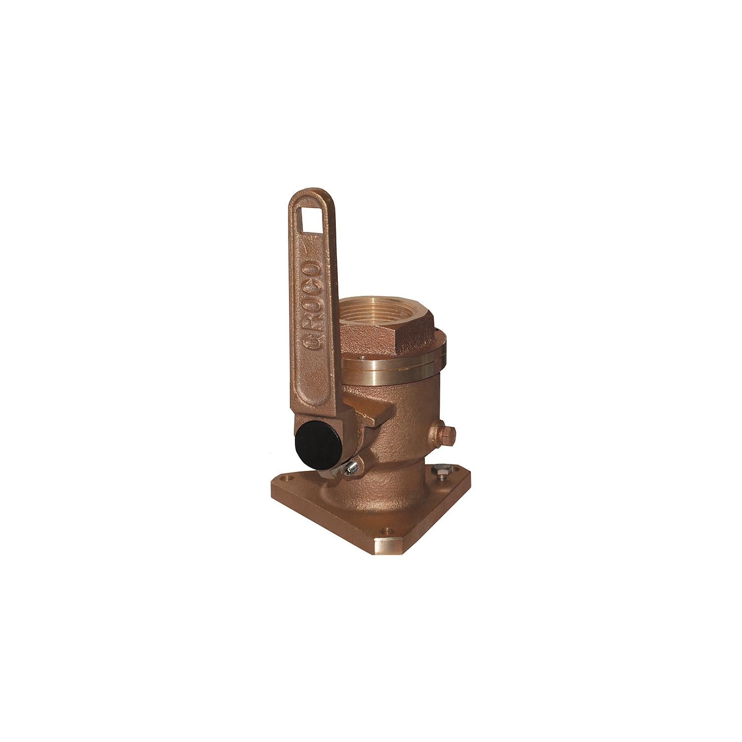 Groco BV-1250 BV Bronze Full-Flow Flanged Ball-Type Seacock