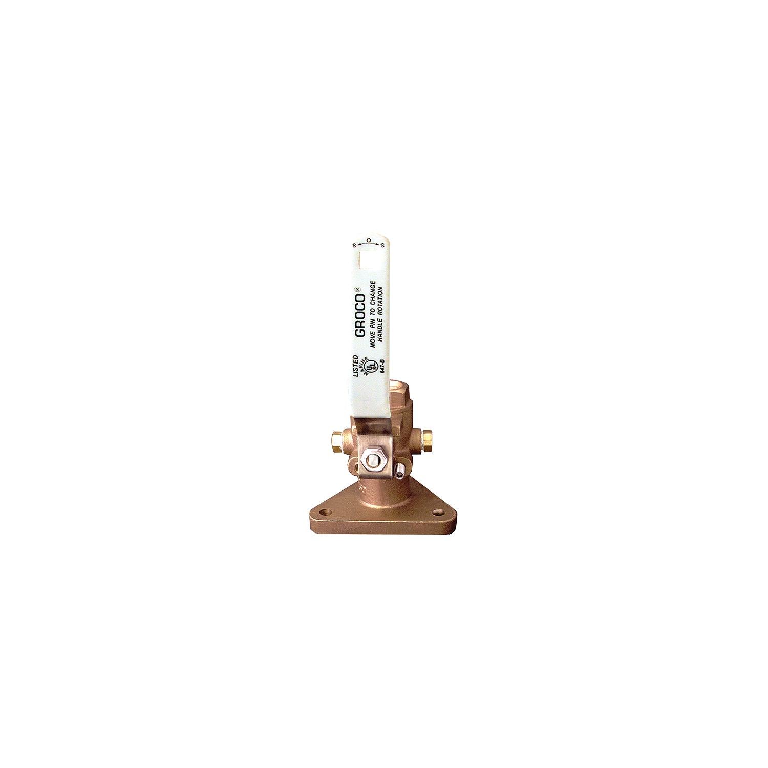 Groco FBV-1250 FBV Bronze Full-Flow Tri-Flange Seacock