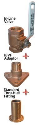 Groco IBVF-1000 IBV-F Bronze Flanged Adaptor For In-line Ball Valve to Thru-Hull