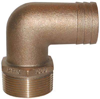 Groco PTHC-750 PTHC Bronze Standard Flow 90Â° Pipe-To-Hose Adapter With NPT Thread