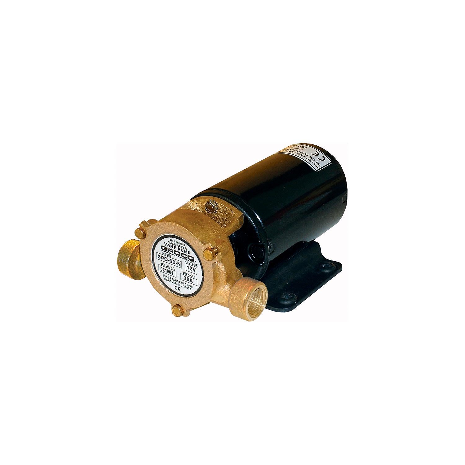 Groco SPO-60-N 12V SPO Heavy Duty Vane Pump