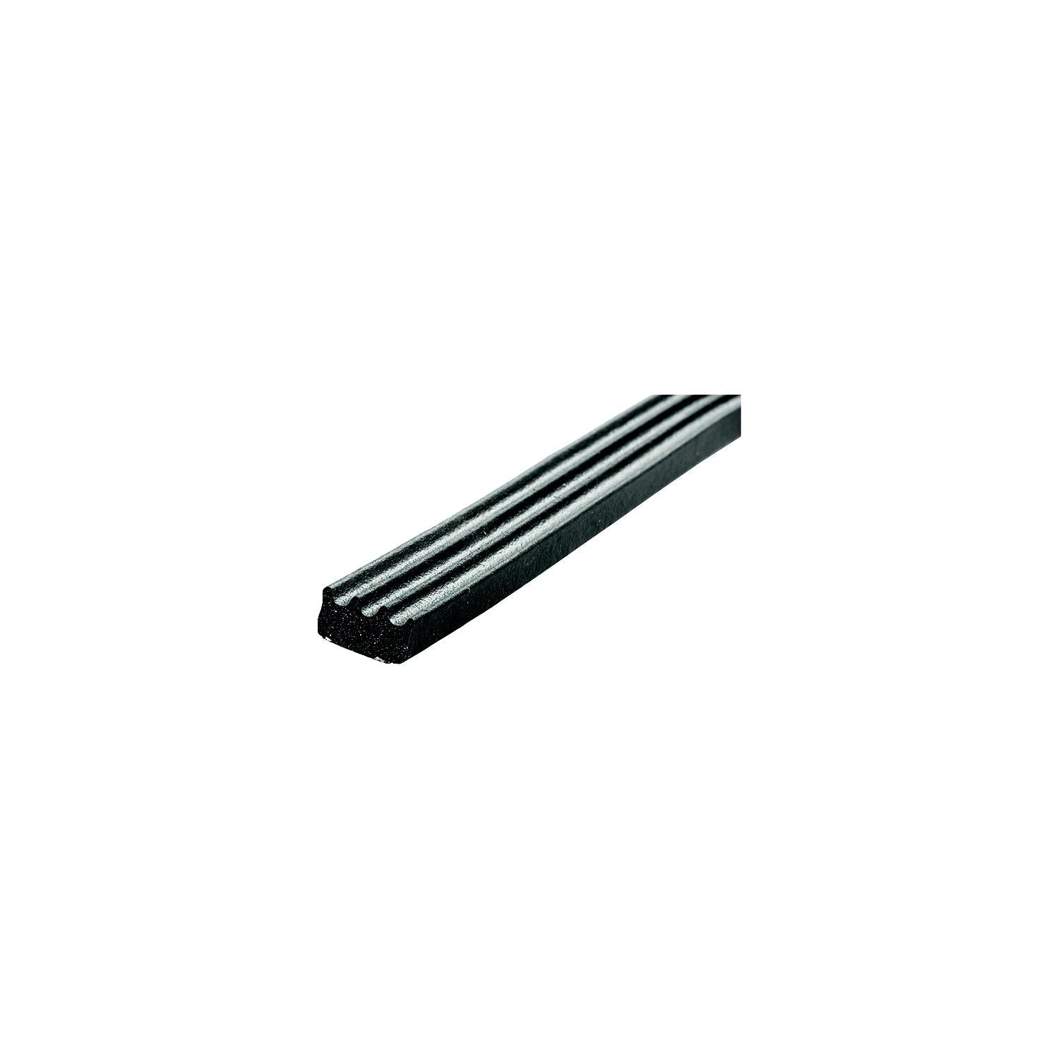 JR Products 06-30145 0630145 Ribbed Style EPDM Sponge Rubber Seal, 50'