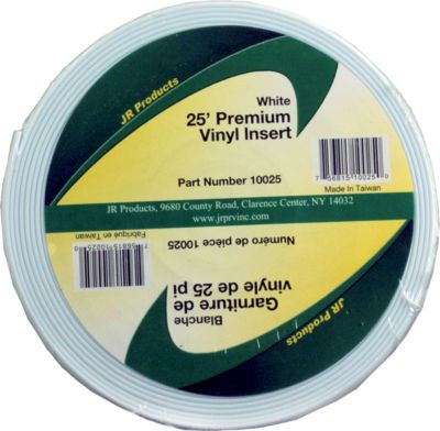 JR Products 10025 Vinyl Insert - Premium, 25' White