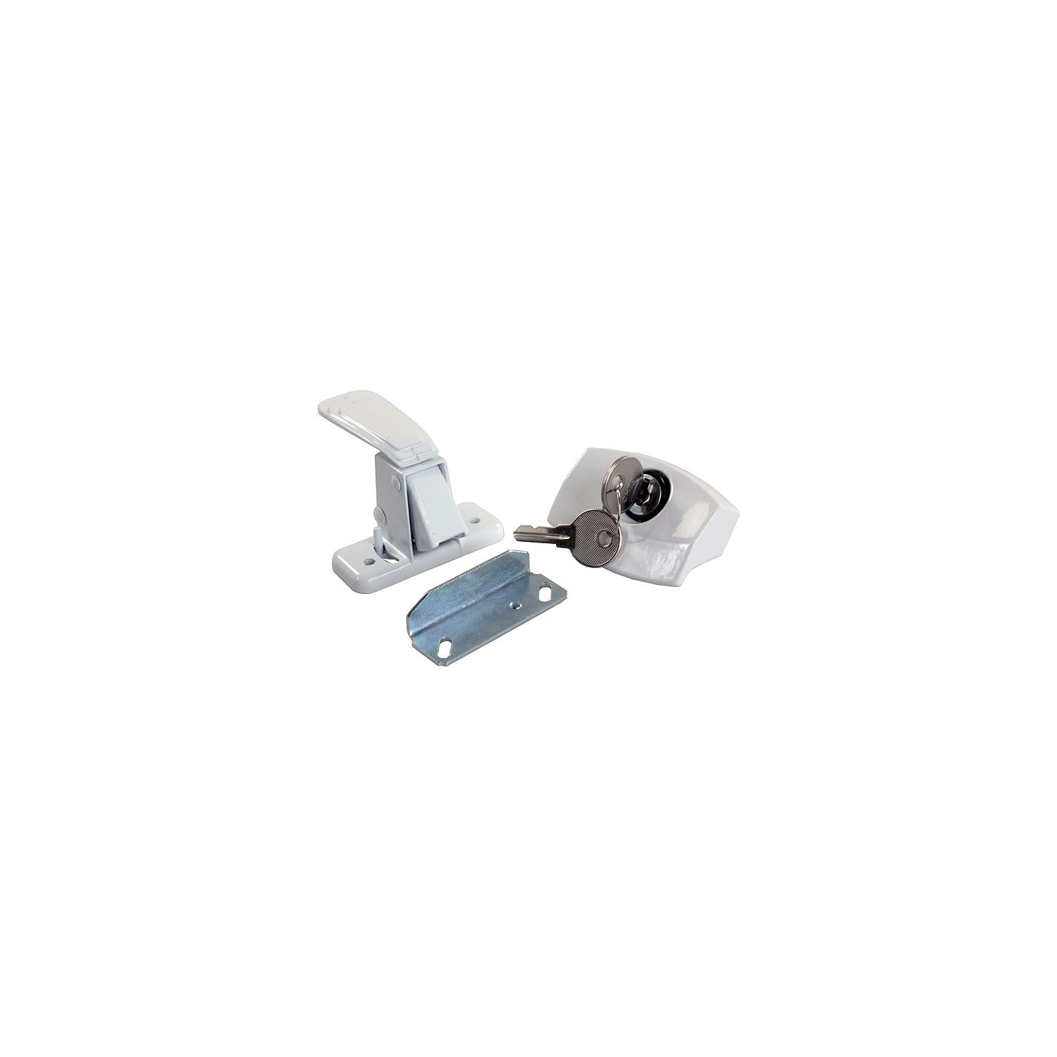 JR Products 11685 Black Locking L-Handle, White