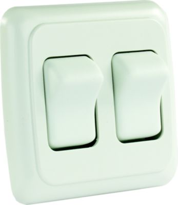 JR Products 12015 Double RV Rocker Switch Assembly with Bezel