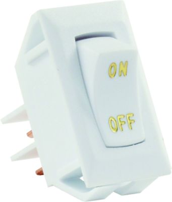JR Products 12585 Labeled 12V On/Off Switch, White