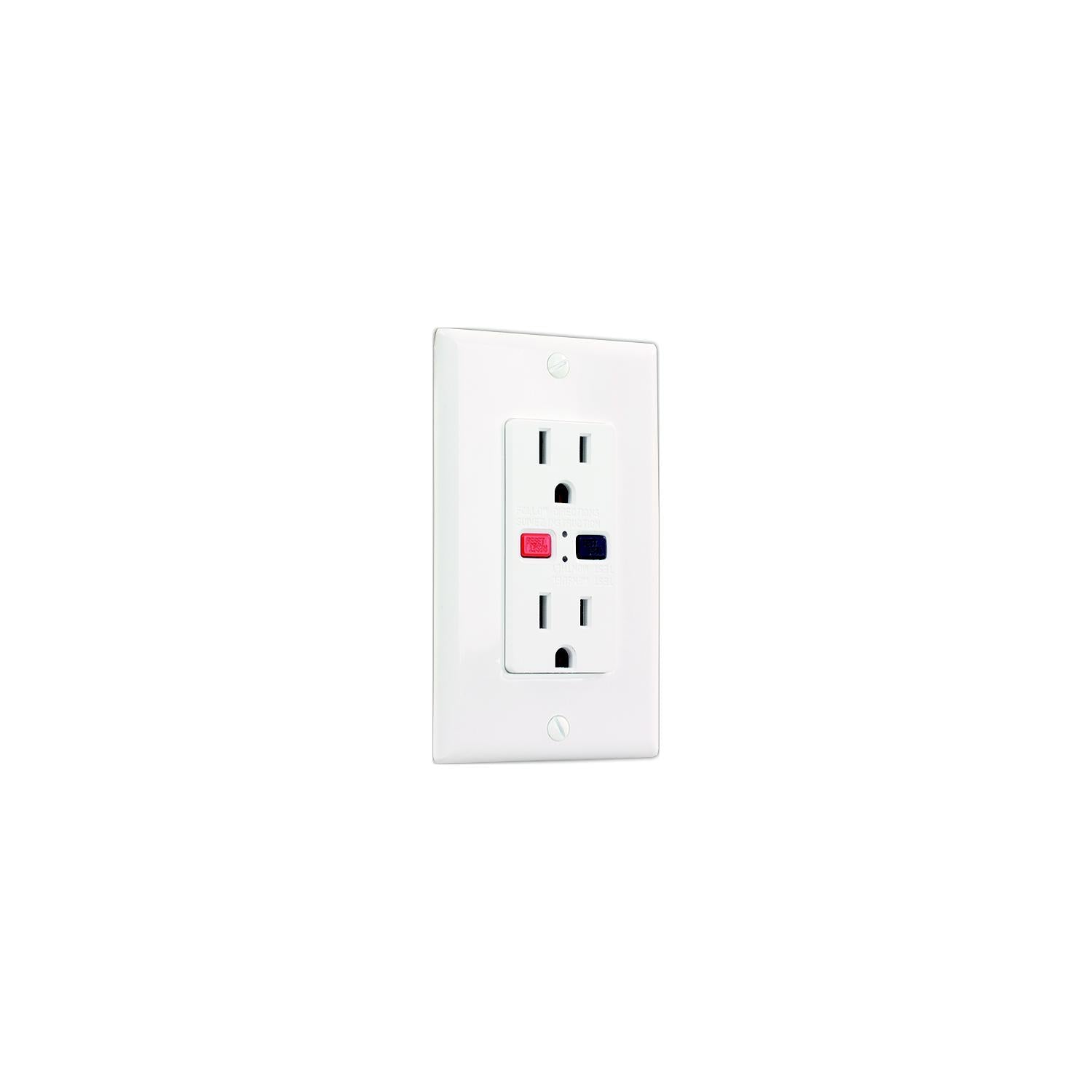JR Products 15005 GFCI Electrical Outlet, White
