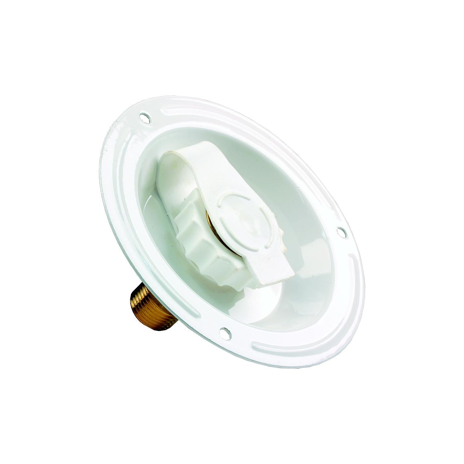 JR Products 62125 RV City Water Dish with White Metal Finish