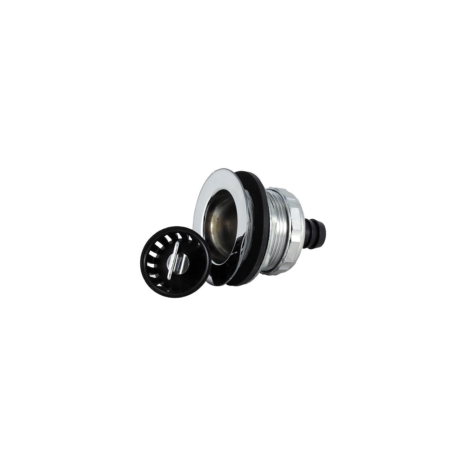 JR Products 9490-217-022 Sink Strainer With Threaded Basket & Tail Flange
