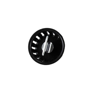 JR Products 9491-300-062 9491300062 Threaded Plastic Strainer Basket, Black/Chrome