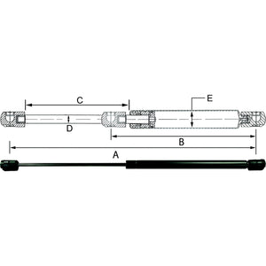 JR Products GSNI-2600-100 Hardline Black Nitride Shaft Gas Spring