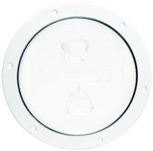 Beckson DP62-W Screw Out Deck Plate With Standard Trim Ring, Dimple Center