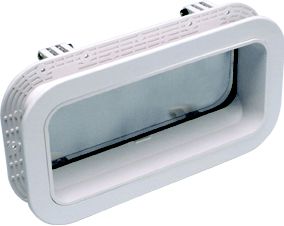 Beckson PO512-WC-10 Self-Drainâ„¢ Opening Port, White w/Clear Lens