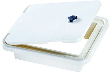 RV Designer B152 White Rectangular Locking Cable Hatch - 8.5