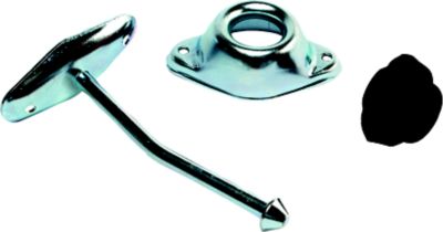 RV Designer E257 Entry Door Holder - Metal Plunger Angled, 4-3/4