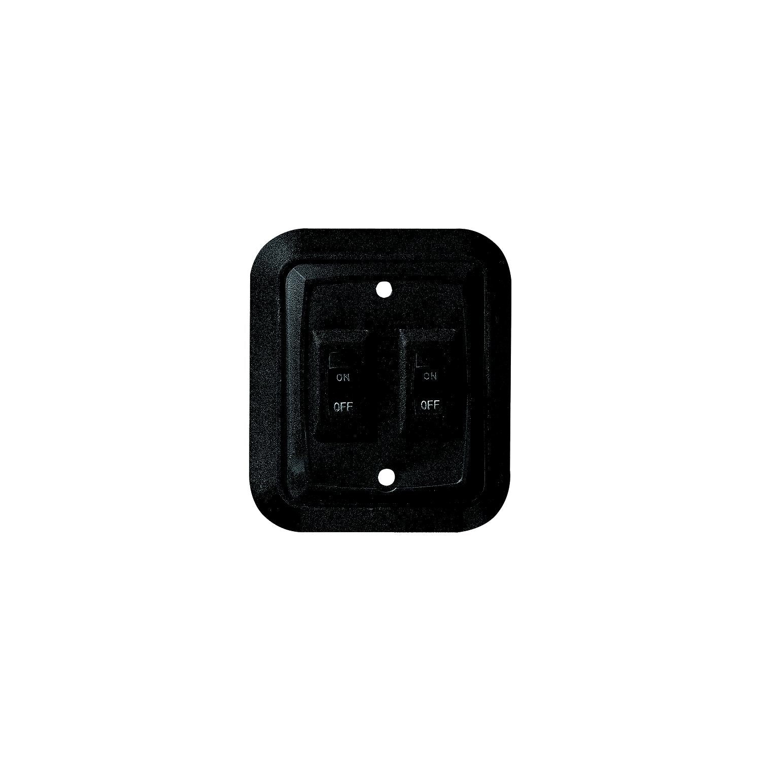 RV Designer S656 DC Dual Wall Switch in Plate, Black