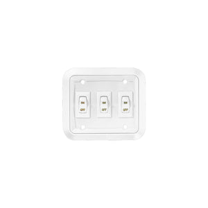 RV Designer S661 DC Triple Wall Switch in Plate, White