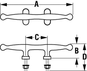 Sea-Dog Line 041666-1 0416661 Smart Cleat - Stud Mount , 6-1/4