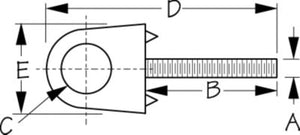 Sea-Dog Line 079135-1 0791351 Chrome Zinc Bow Eye - 3/8