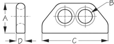 Sea-Dog Line 79720 079720 Weldable Bow Eye - Double, 3-15/16