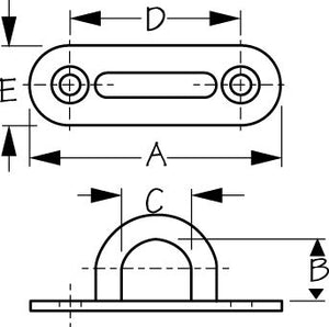Sea-Dog Line 089701-1 0897011 Oblong Pad Eye 2-1/8