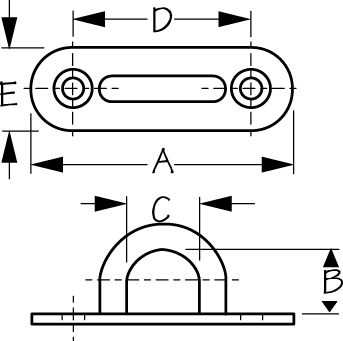Sea-Dog Line 089701-1 0897011 Oblong Pad Eye 2-1/8