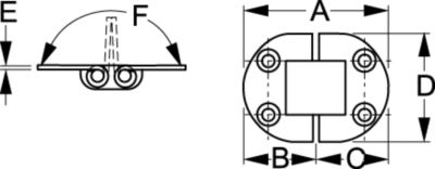 Sea-Dog Line 201555-1 201555 Round Side Two Pin Hinge, 3