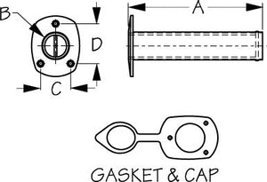 Sea-Dog Line 325173-1 Dock Edge 3251731 Economy Flush Mount Rod Holder With Cap