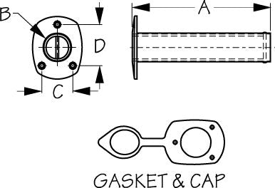 Sea-Dog Line 325173-1 Dock Edge 3251731 Economy Flush Mount Rod Holder With Cap