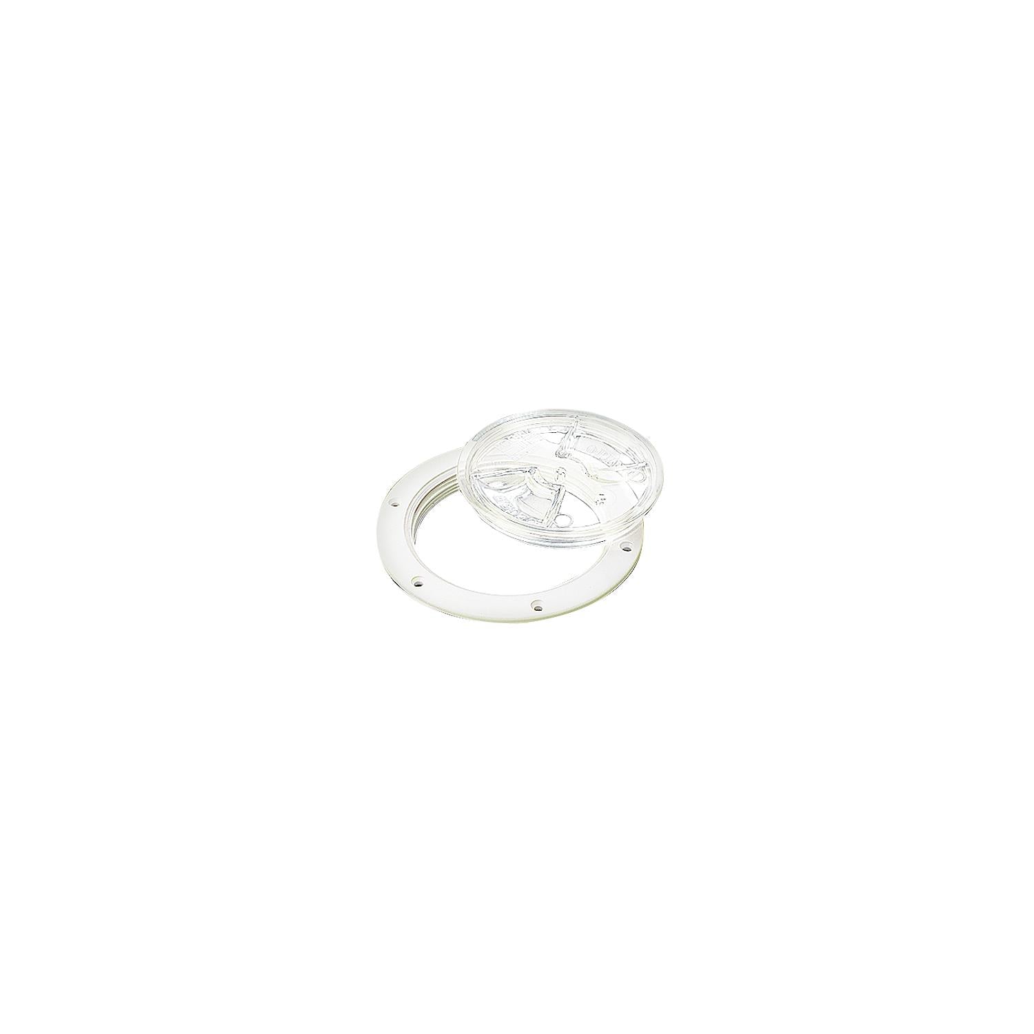 Sea-Dog Line 337161-1 337161 White Screw Out Deck Plate w/Clear Cover, 6-1/2