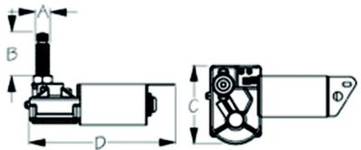 Sea-Dog Line 412171B-3 SeaDog Stamped Powder Coated Steel & 304 Stainless 24V MRV Wiper Motor | Black Finish