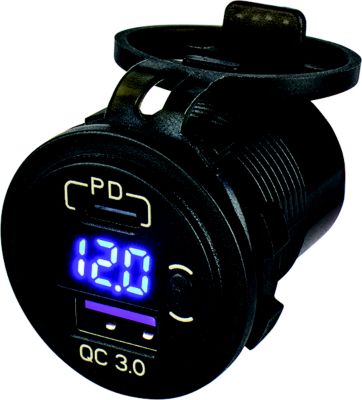 Sea-Dog Line 426518-1 Seadog XXX USB 3.0 & USB-C Power Socket w/Volt Meter