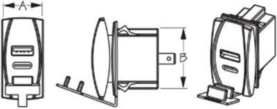 Sea-Dog Line 426521-1 4265211 USB & USB-C Rocker Switch Style Power Socket