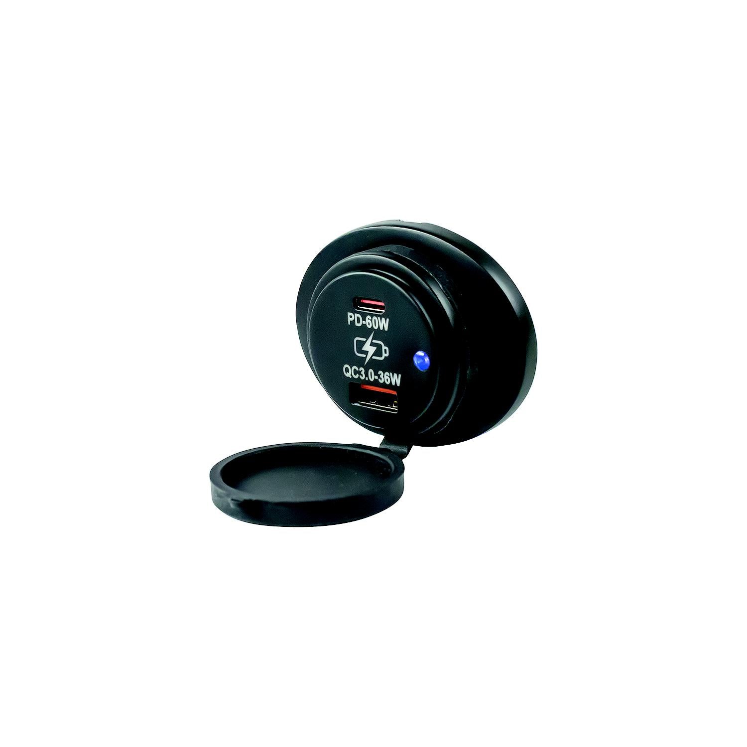 Sea-Dog Line 426535-1 SeaDog 4265351 Surface Mount USB 3.0 & USB-C Power Socket, Oval